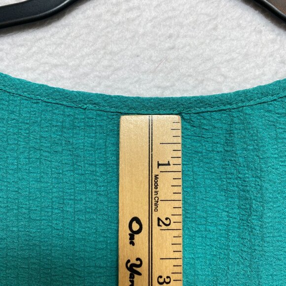EKOUAER Blouse Womens L Teal Long Sleeve Button Front NWT - Picture 10 of 10